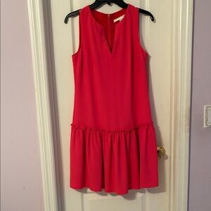 Trina Turk Drop Waist Ruffle Pink Dress Sz 2